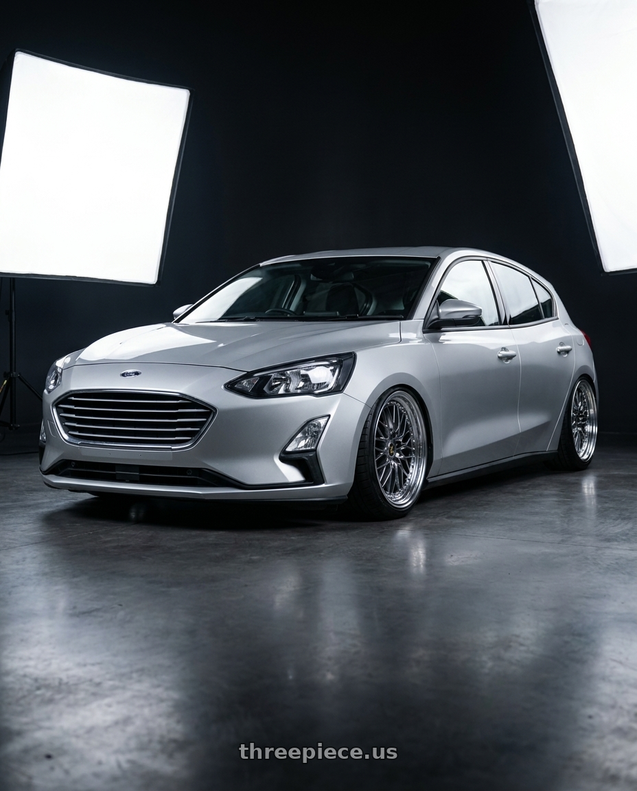 2020 ford focus with Work Vs-Xv 5x100 18x7+28 A Disk Brilliant Silver Black wheels