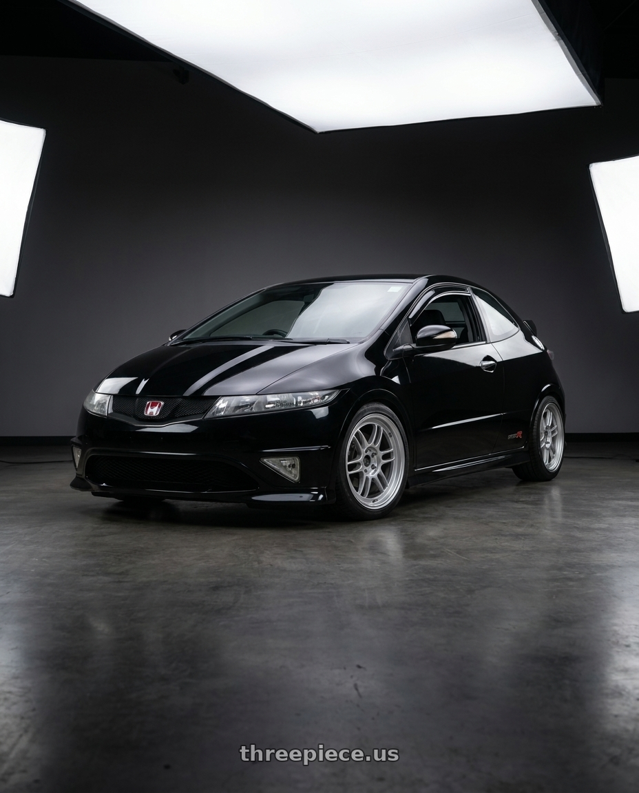 2010 honda civic with Enkei RPF1 5x114.3 17x8+35 Silver wheels