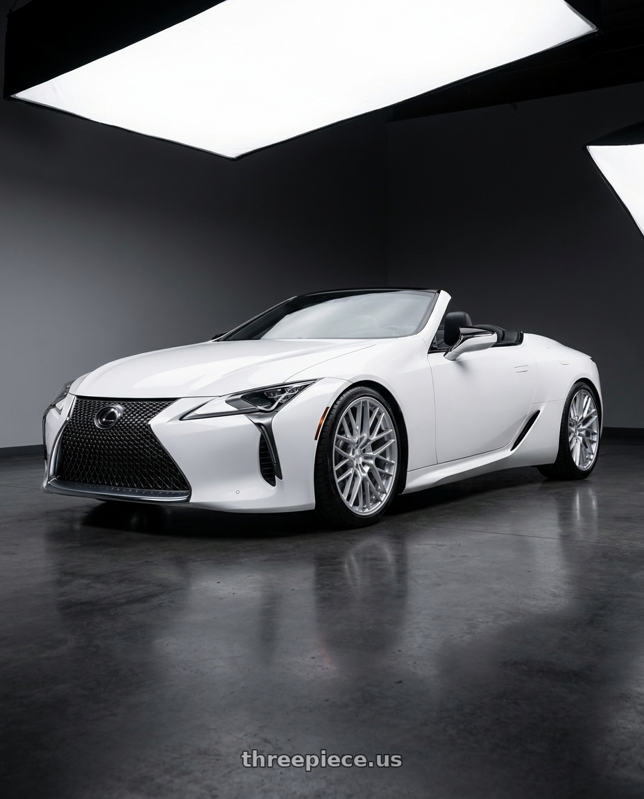 2021 Lexus LC 500 convertible with TSW TW001 DAYTONA 5X120 21x9 +25 GLOSS SILVER wheels