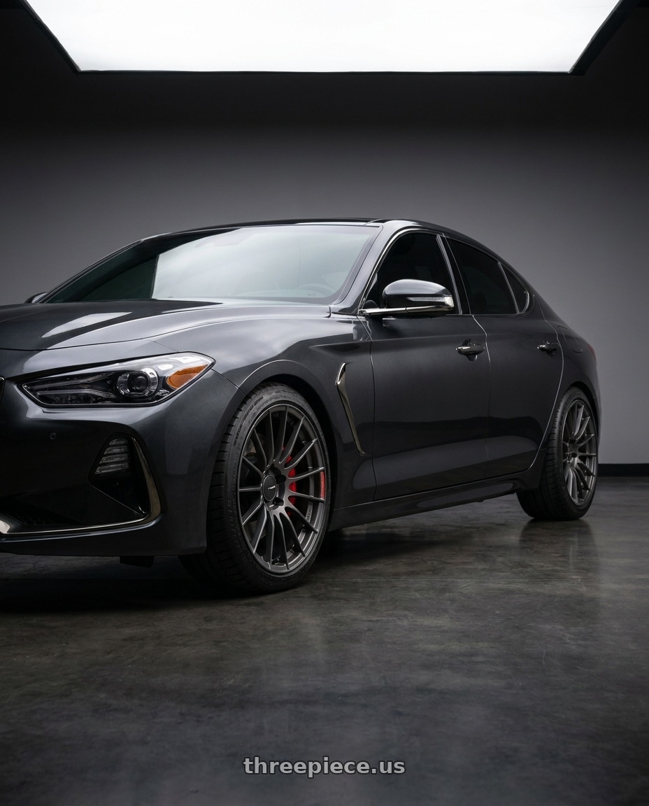 2019 Genesis G70 with Enkei RS05-RR 5x112 18x10+32 Matte Gunmetal wheels