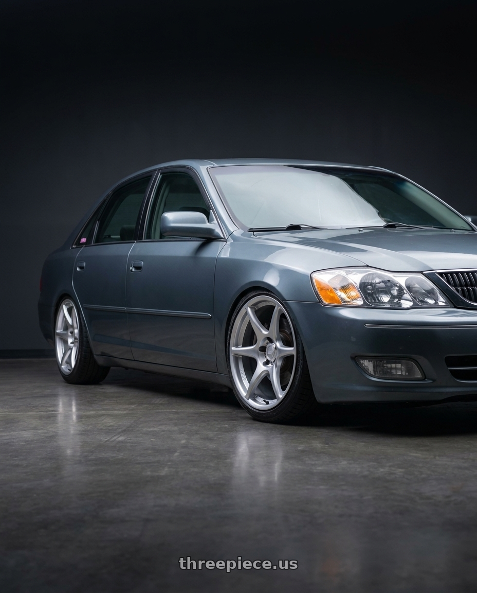 2004 toyota avaloin xls grey blue with Kansei K11S Tandem 5X120 17x9 35 Hyper Silver wheels