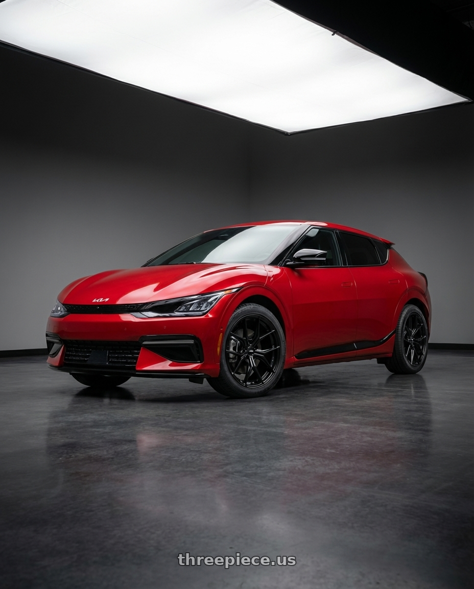 2024 kia ev6 with Enkei TSR-X 5x114.3 20x8.5+40 Gloss Black wheels