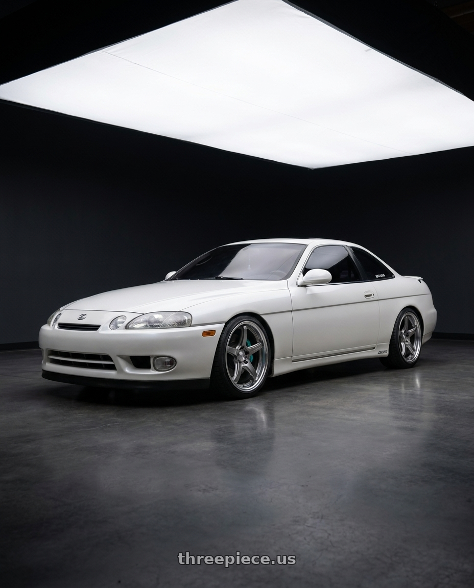 1992 Lexus sc400  with Work T5R 2P 5x114.3 19x8.0 +45 GT SILVER wheels