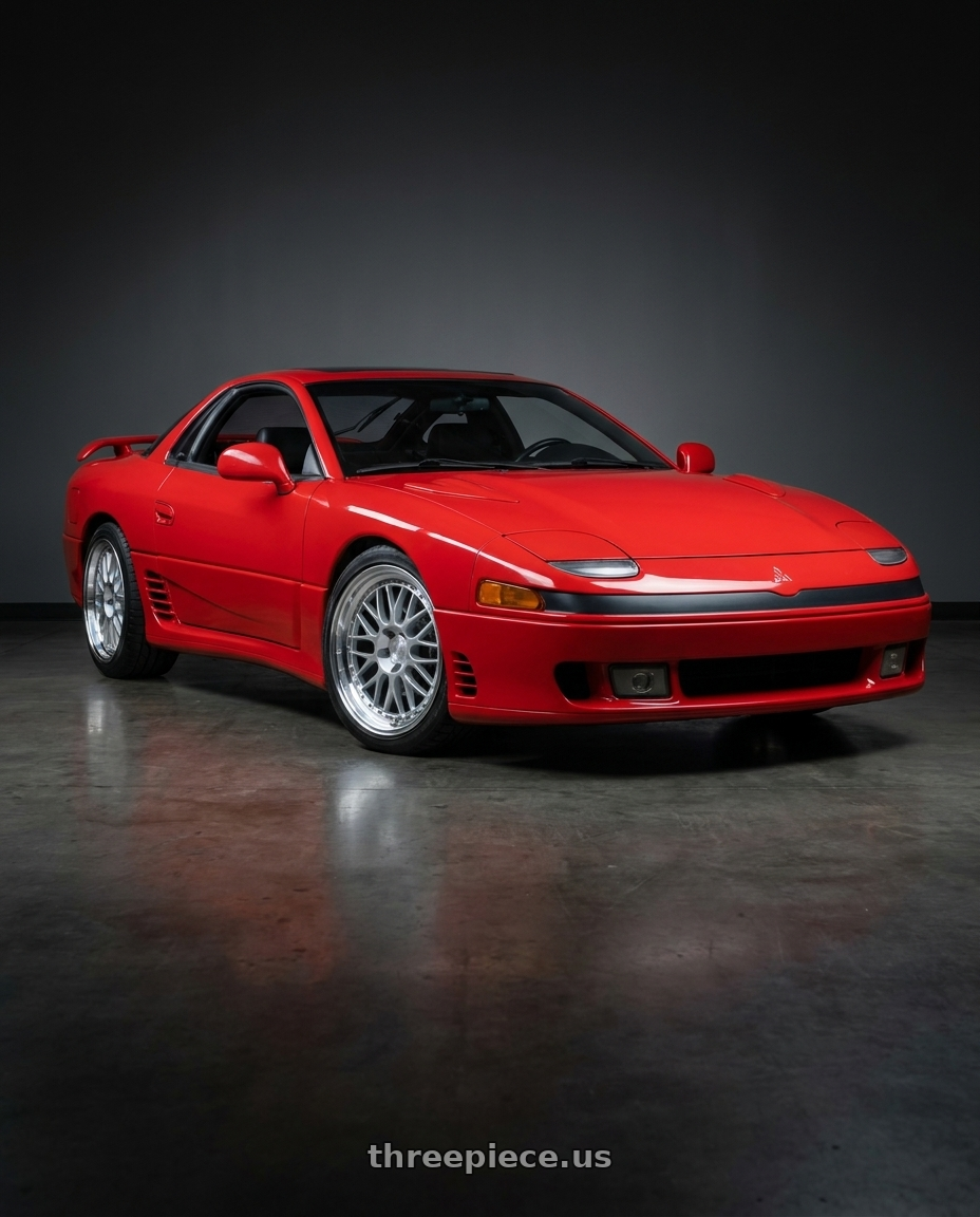 1993 Mitsubishi 3000gt vr4 with Aodhan AH02 5x114.3 19x8.5 +35 Silver w/ Machined Lip wheels