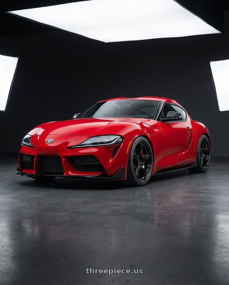 2023 Toyota GR Supra with Gram Lights 57CR 5x112 19x8.5+45 Glossy Black wheels