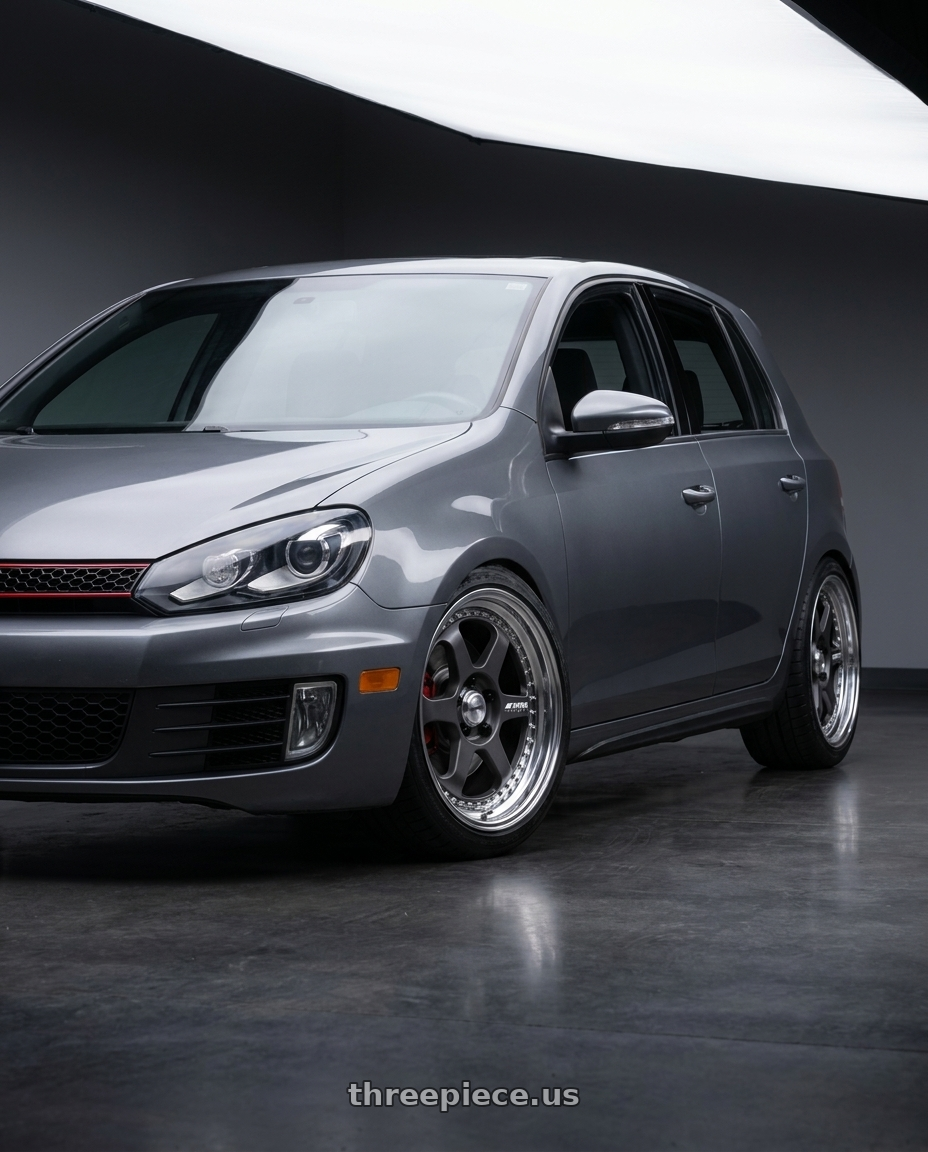 2012 vw gti with Work Meister L1 3P 5x112 18x8.5+46 O Disk Matte Gunmetal wheels