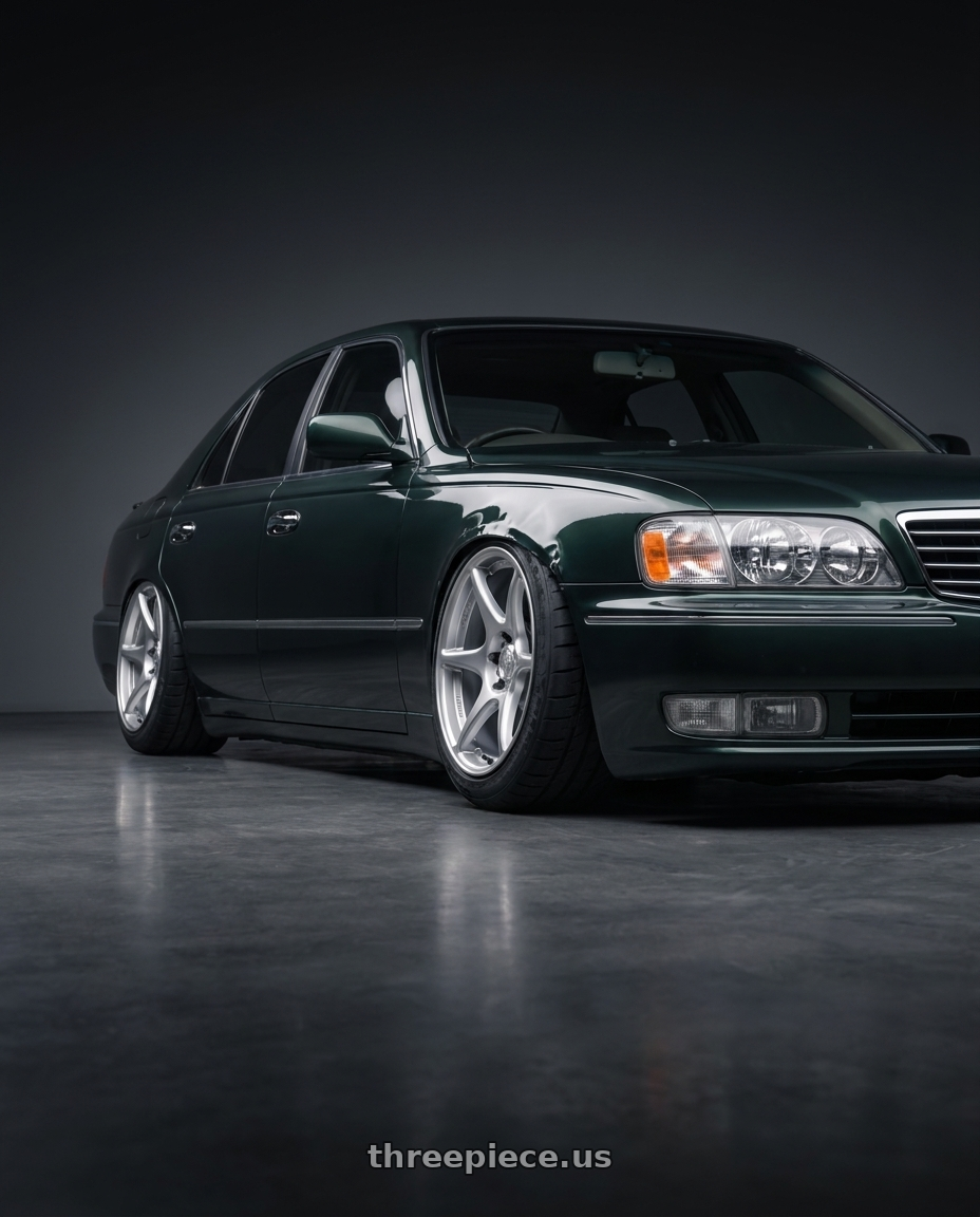 2000 Infiniti Q45 with Kansei K11S Tandem 5x114.3 19x10.5 12 Hyper Silver wheels