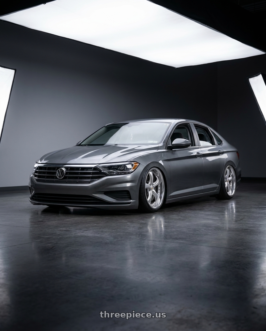 2019 Vw Jetta se with Work Wheels VS-KF 5x114.3 18x8+40 Light Grey Silver A Disk FULL REVERSE wheels