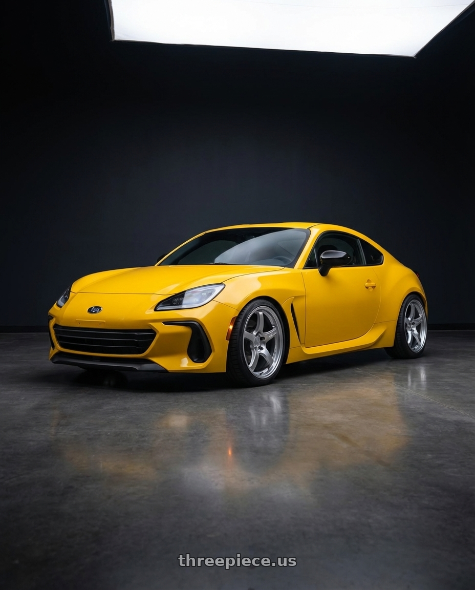 2026 Subaru BRZ Series.Yellow with Gram Lights 57CR 5x114.3 18x9.5+38 Grace Silver wheels