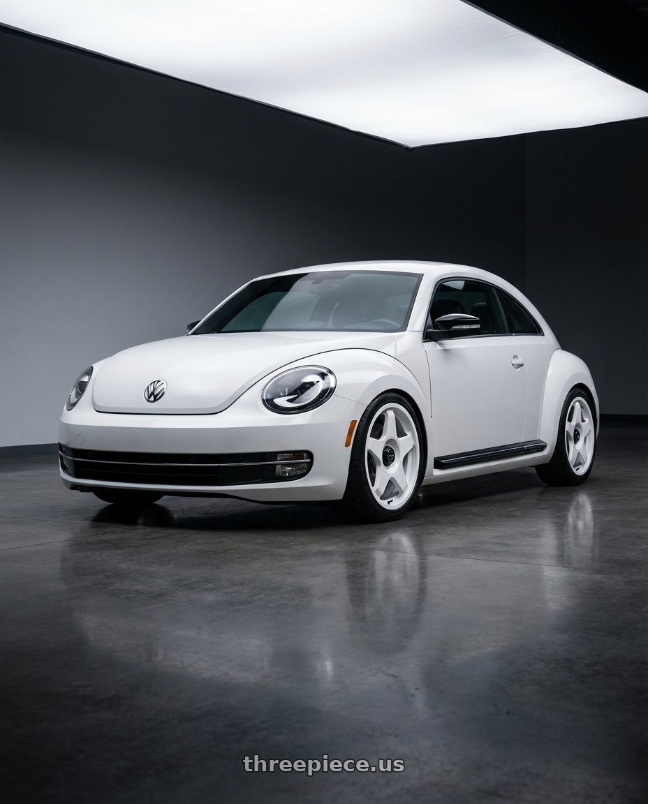 2016 Volkswagen Beetle Turbo with fifteen52 CHICANE 5x112 / 5x120 18x8.5 +35 RALLY WHITE (GLOSS WHITE) wheels