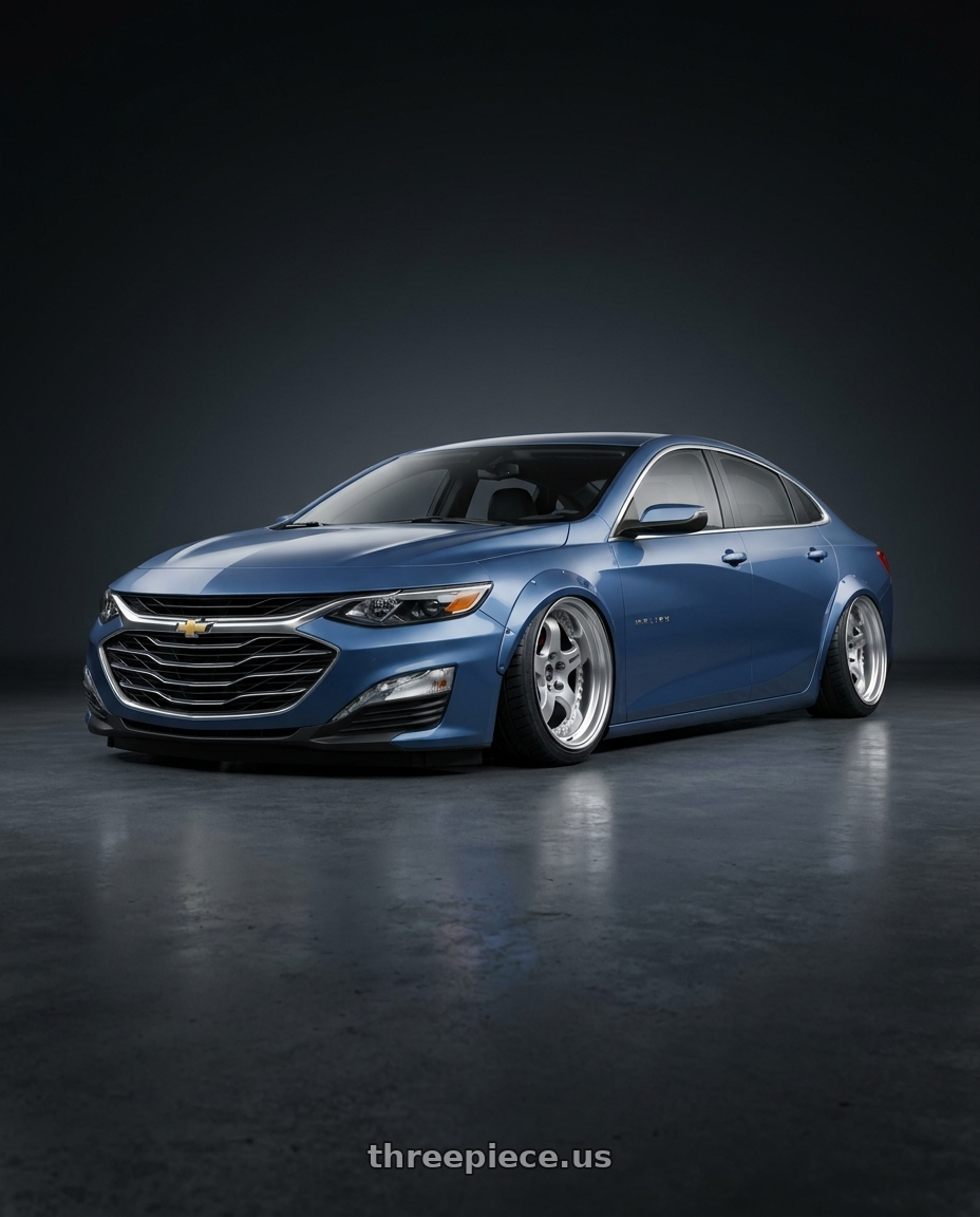 2019 Chevy Malibu lt with Work Meister S1 3P 5x115 18x8.5+35 L Disk Silver wheels