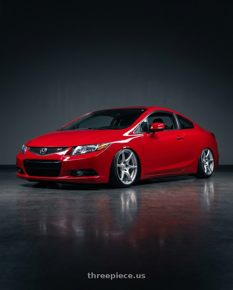 2011 Honda Civic Si with Kansei K11S Tandem 5x114.3 17x9 35 Hyper Silver wheels
