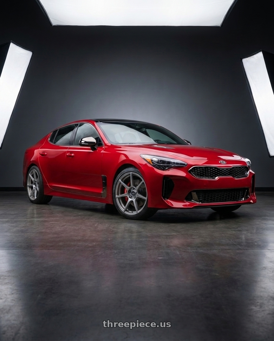 2018 Kia Stinger GT2 AWD with Enkei TFR 5x114.3 19x8.5+35 Storm Gray wheels
