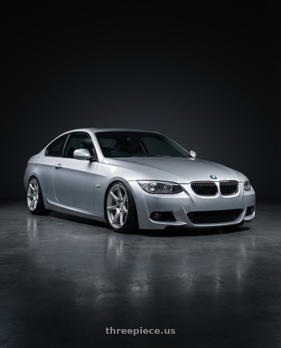 2012 BMW 3 Series E92 with Kansei K11S Tandem 5X120 19x9.5 22 Hyper Silver wheels
