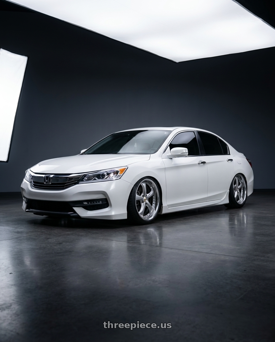 2016 Honda accord with Work Wheels VS-KF 5x114.3 18x9.5+39 Light Grey Silver R Disk FULL REVERSE wheels