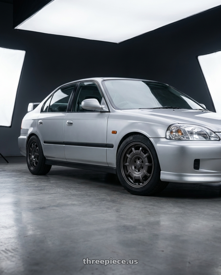 1999 honda civic with fifteen52 BUNDT SV 6x130 17x8 +40 ASPHALT BLACK (SATIN BLACK) wheels
