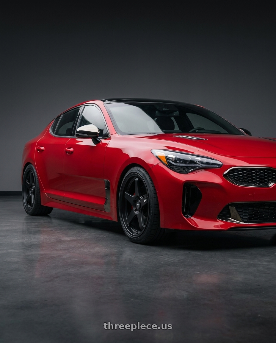 2022 Kia Stinger GT with ESR Wheels APEX SERIES AP5 5x114.3 19x11 +22 Matte Black wheels