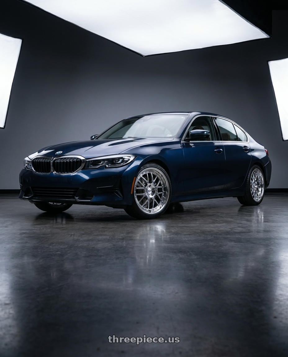 2021 BMW 330i XDrive with TSW VALENCIA 5X112 18X9.5 +40 CHROME wheels