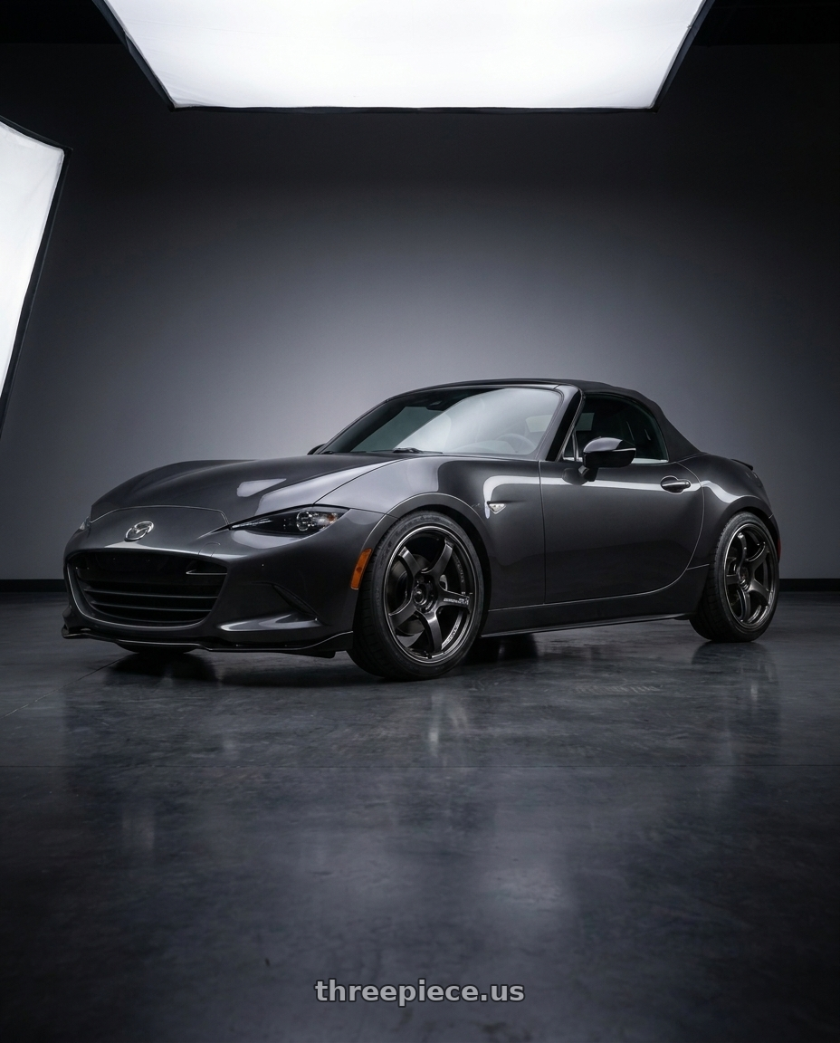 2017 Mazda MX-5 Miata with Advan Racing RG-4 4x100 17x8.0 +35 SEMI GLOSS BLACK wheels