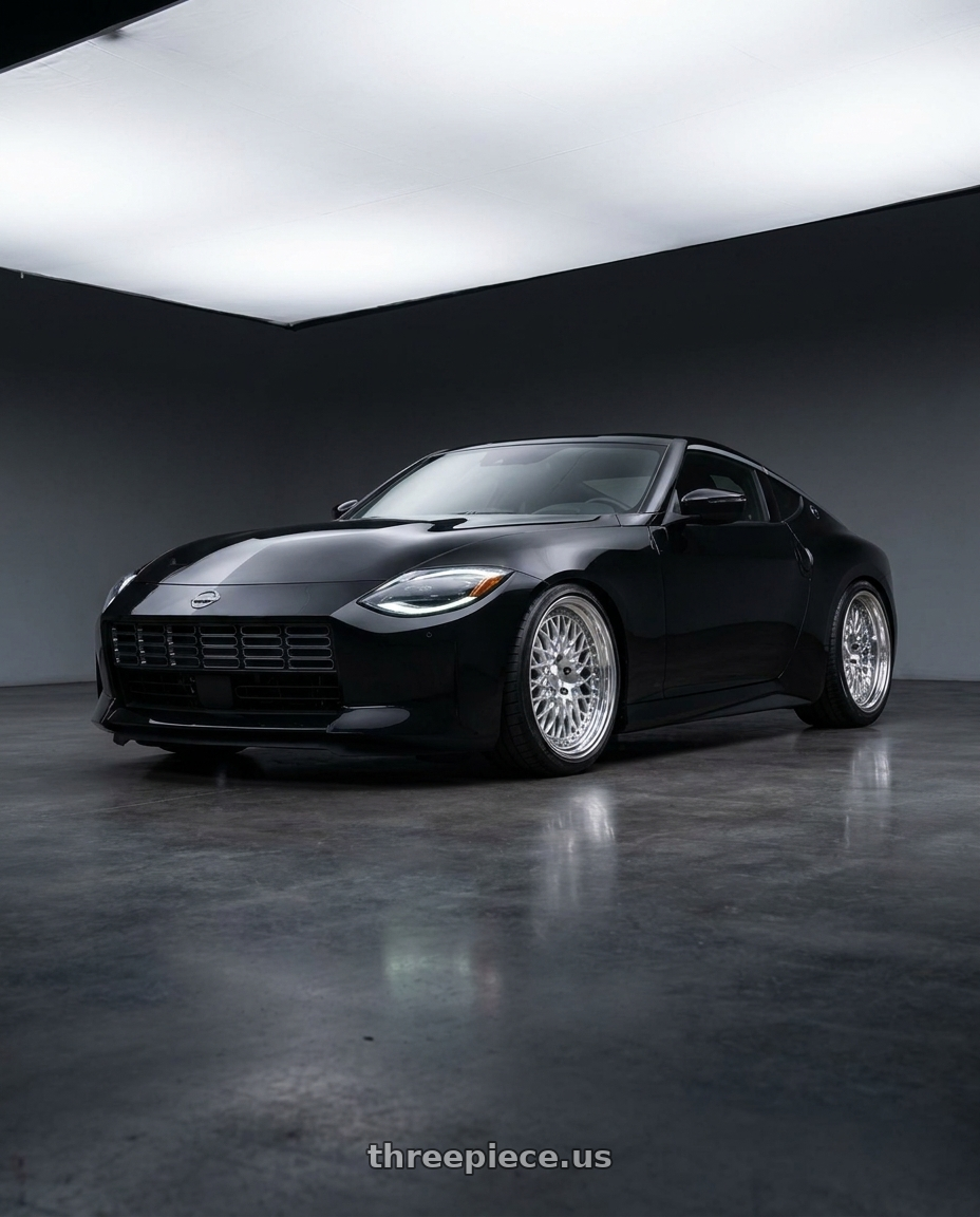 2025 Nissan Z with Work Gran Seeker Ccx 5x114.3 19x9.5+-12 R Disk Machined Silver Polish wheels