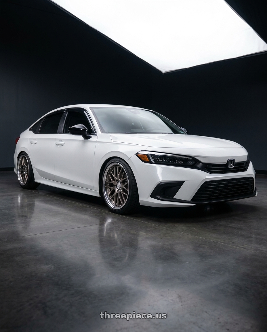 2022 honda civic sport with Work Lanvec Lm1 5x114.3 18x7+45 O Disk Trans Gray Polish wheels