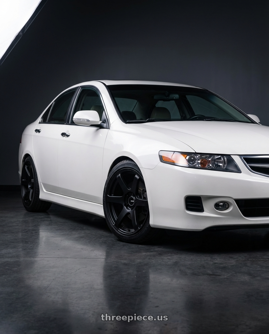 2005 Acura tsx with Enkei T6S 5x114.3 17x8+35 Matte Black wheels