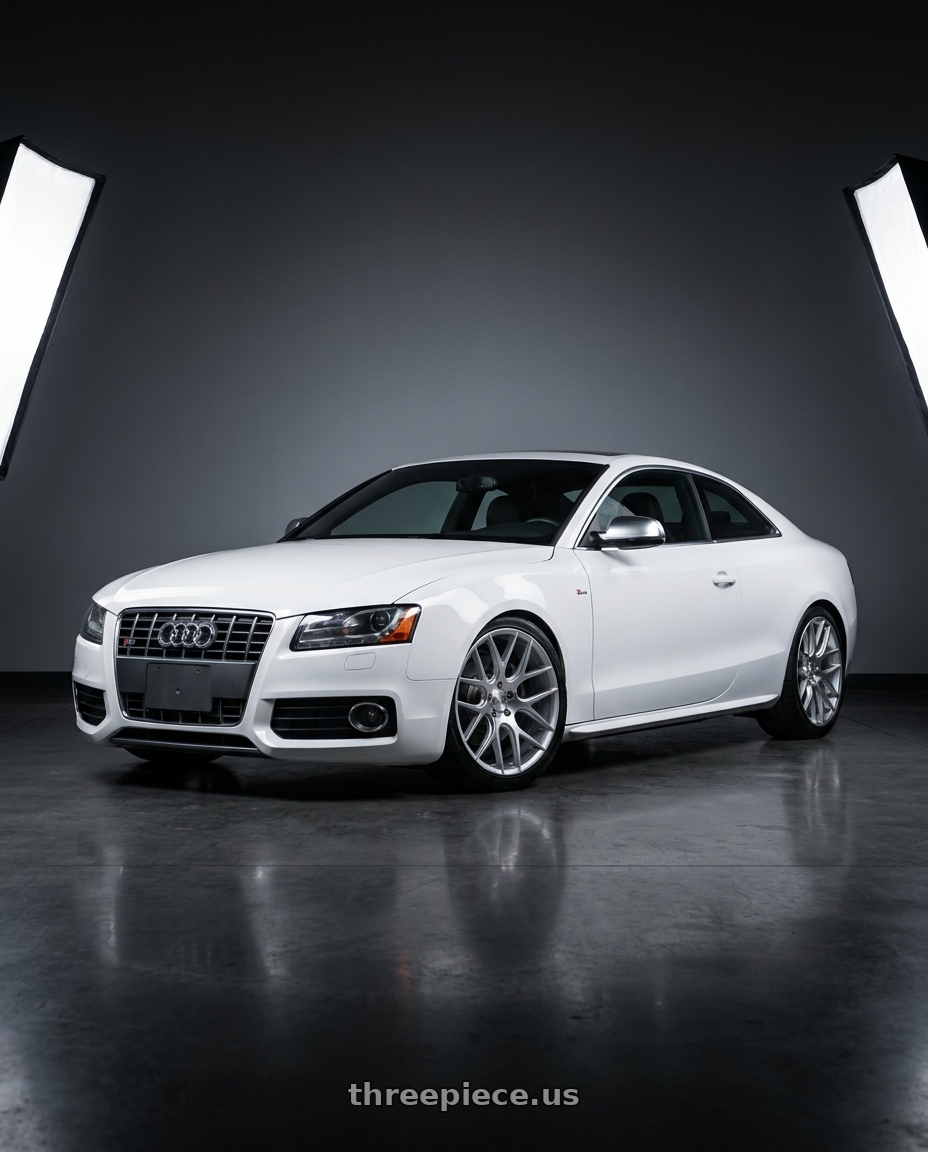 2010 audi s5 with DOLCE PERFORMANCE MONZA 5x112 19x8.5 +28 Gloss Silver Machined Face wheels