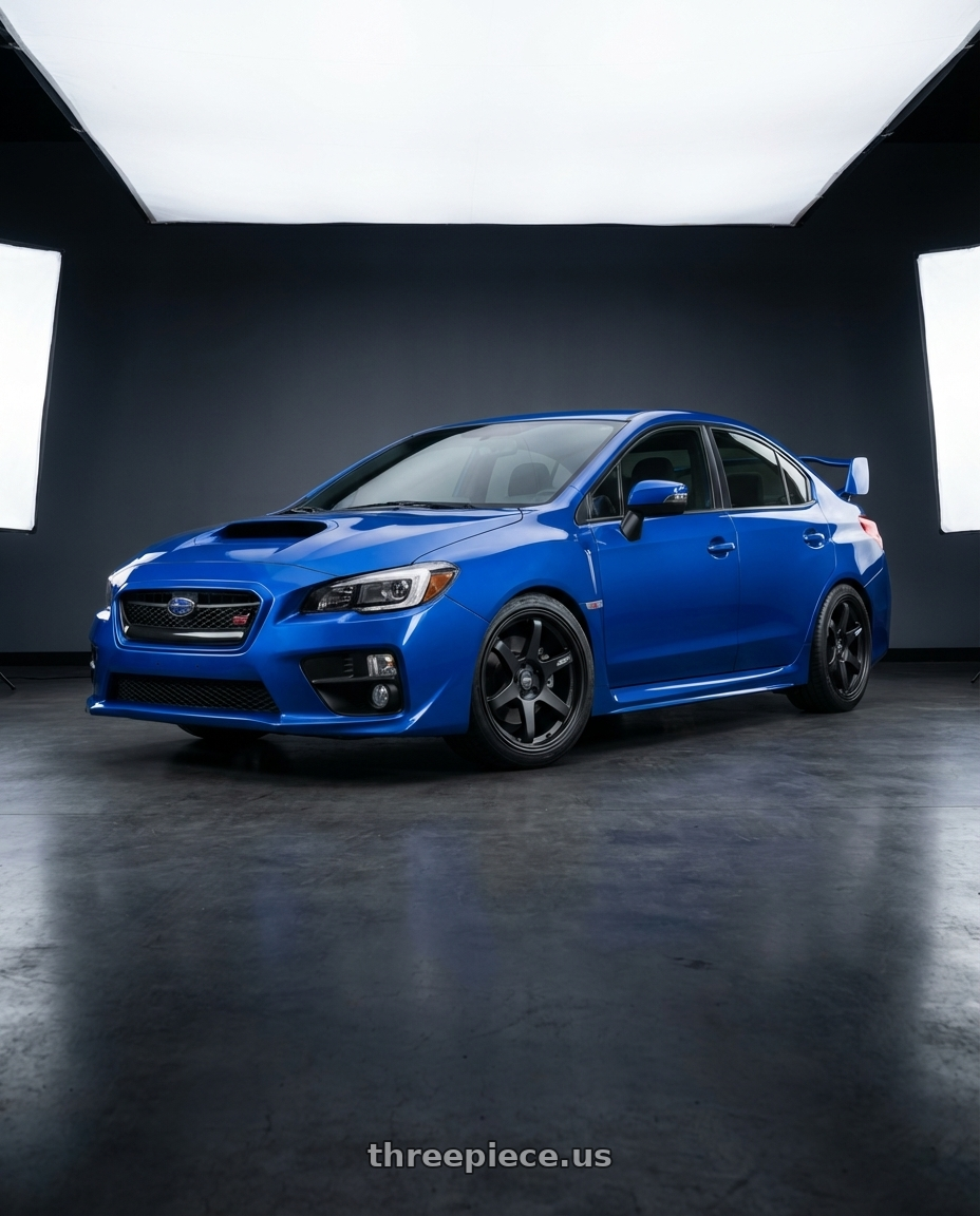 2013 Subaru WRX STI with ESR Wheels APEX SERIES AP6 5x114.3 18x8.5 +30 Matte Black wheels