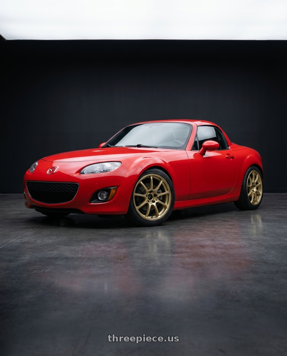 2012 Mazda MX-5 Miata NC with Advan RCIII 5x114.3 17x7+45 Gold wheels