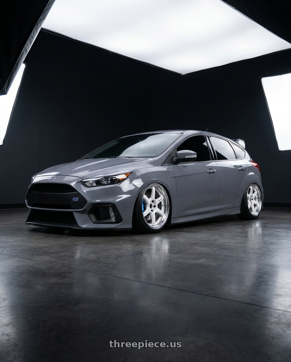 2017 Ford Focus RS with Work T7r 2P 5x108 18x9.5 +22 WHITE wheels