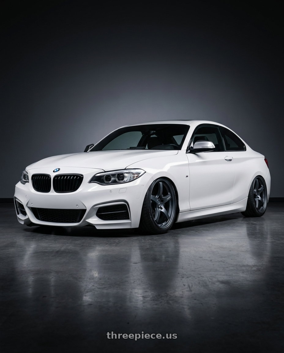 2018 BMW 2 Series F22 with Gram Lights 57CR 5x120 18x9.5+38 Gunblue II wheels