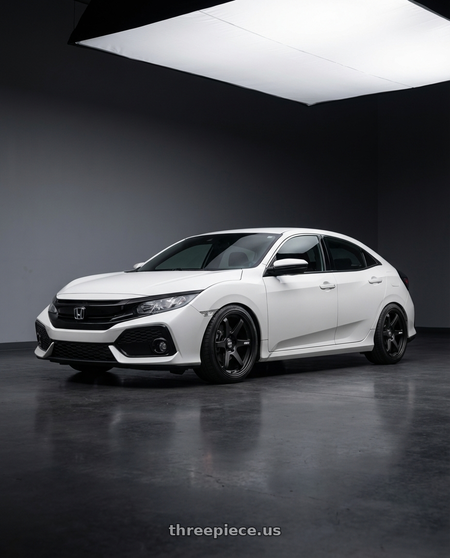 2019 Honda Civic with ESR Wheels APEX SERIES AP6 5x114.3 18x10.5 +22 Matte Black wheels