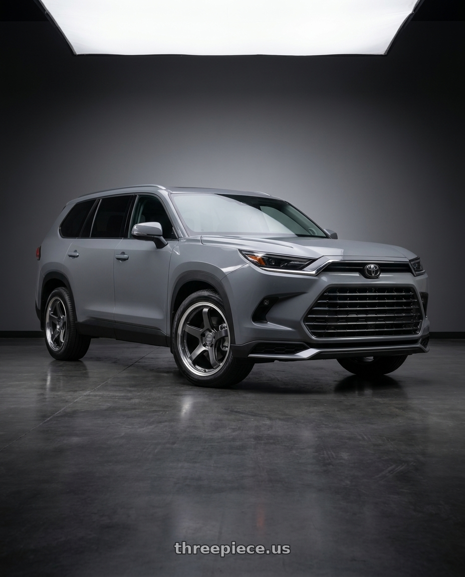 2026 Toyota grand Highlander max with KATANA RACING HR05 5x120 18x8.5 +35 Gloss Gunmetal M Lip wheels