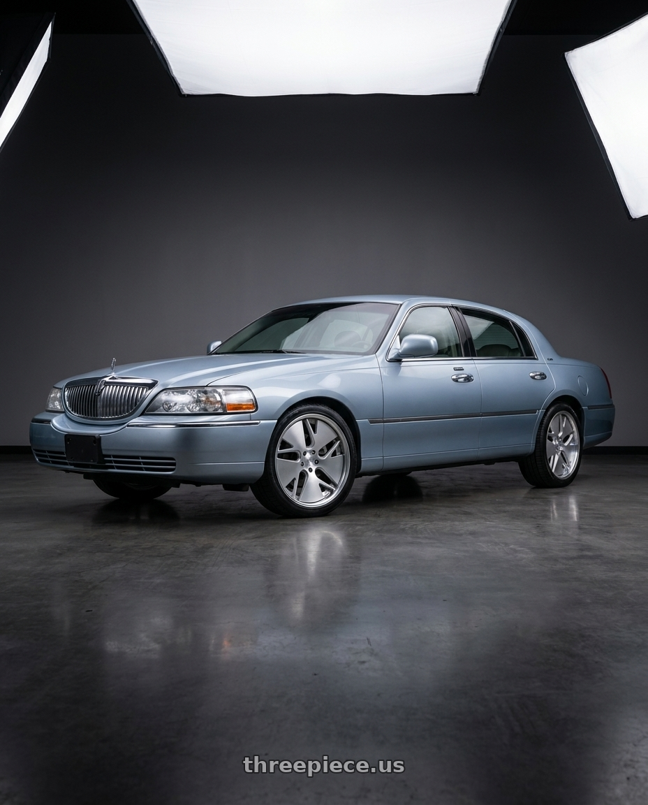 2009 lincoln town car signature limited with Work Gnosis Cvd 5x114.3 19x8.5+45 H Disk Matte Silver wheels