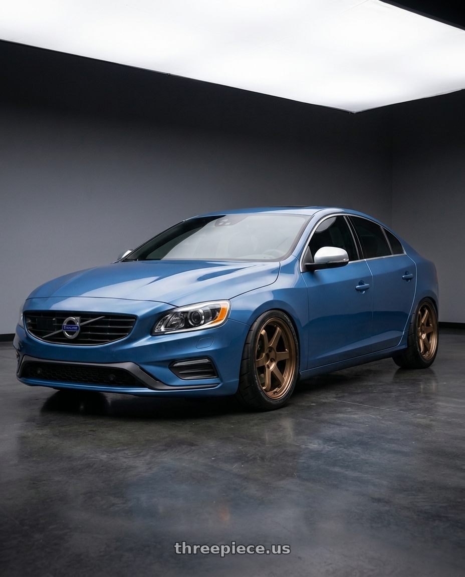 Volvo 2015 s60 r design with 9six9 SIX-1 5x108 18X8.5 +35 Matte Bronze wheels