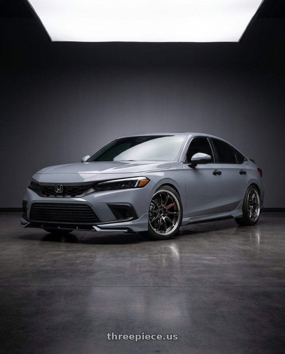 2022 honda civic touring sedan with Work Zr10 2P 5x114.3 18x10.0 +0 Glim Black wheels