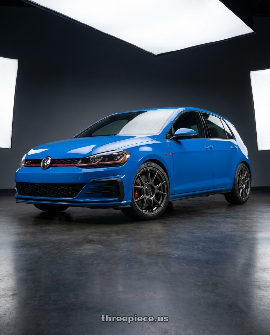 2021 volkswagon gti  with Konig Ampliform 5x112 18x8.5+43 Dark Metallic Graphite wheels