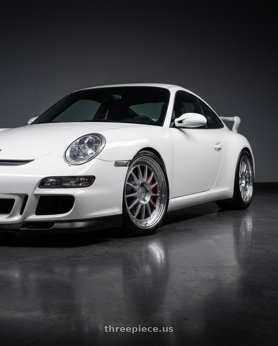 2007 911 GT3 with SSR Professor TF1 5x130 19X9+41 MD Disk Titan Silver wheels