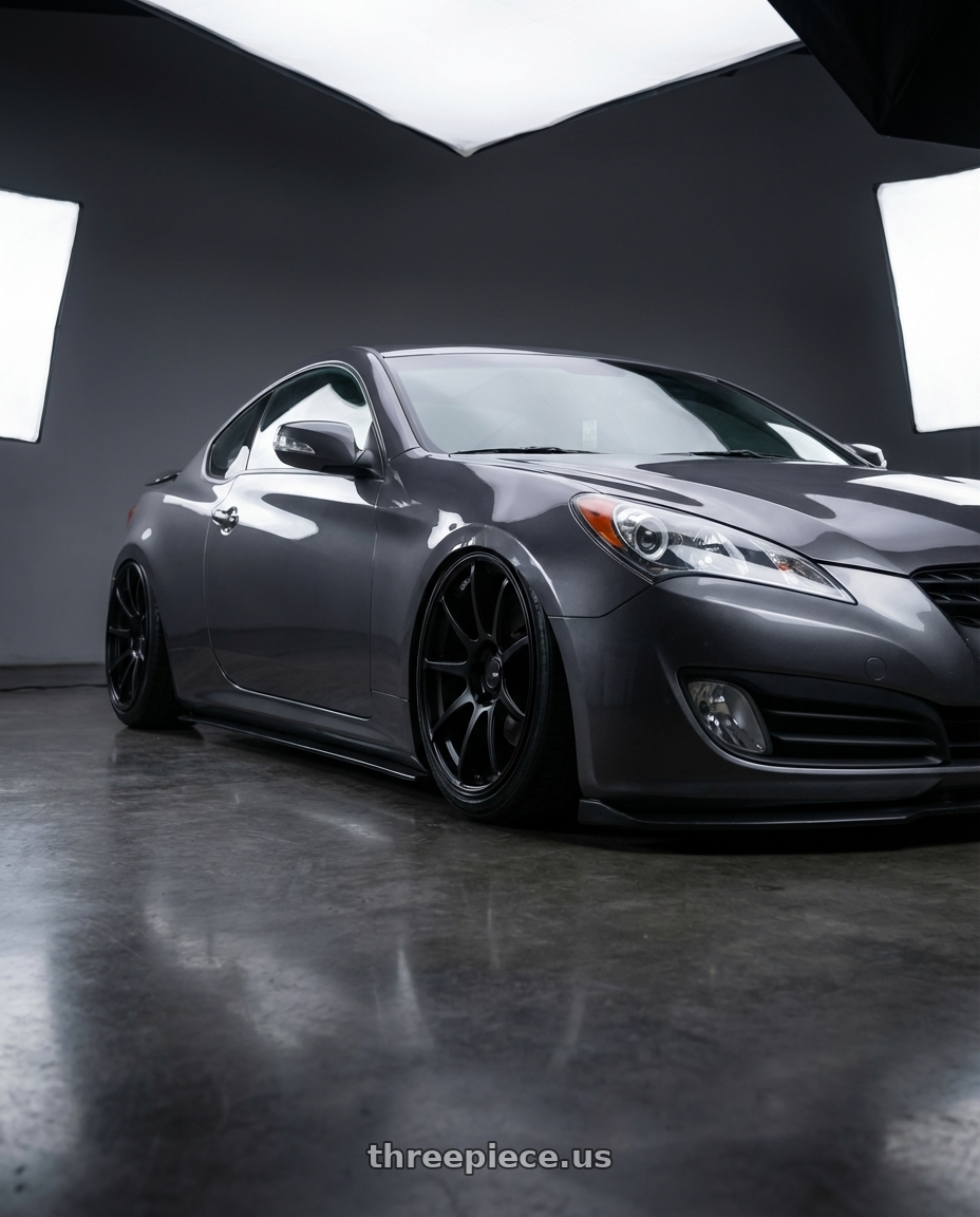 2014 Hyundai Genesis Coupe with Ssr Gtv02 5x114.3 19x8.5+38  FLAT BLACK wheels