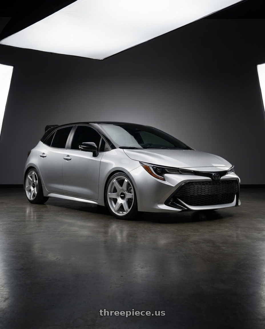 2021 toyota corolla sport E210 with Rotiform 1PC R114 SIX BLANK 18X8.5 +35 GLOSS SILVER wheels