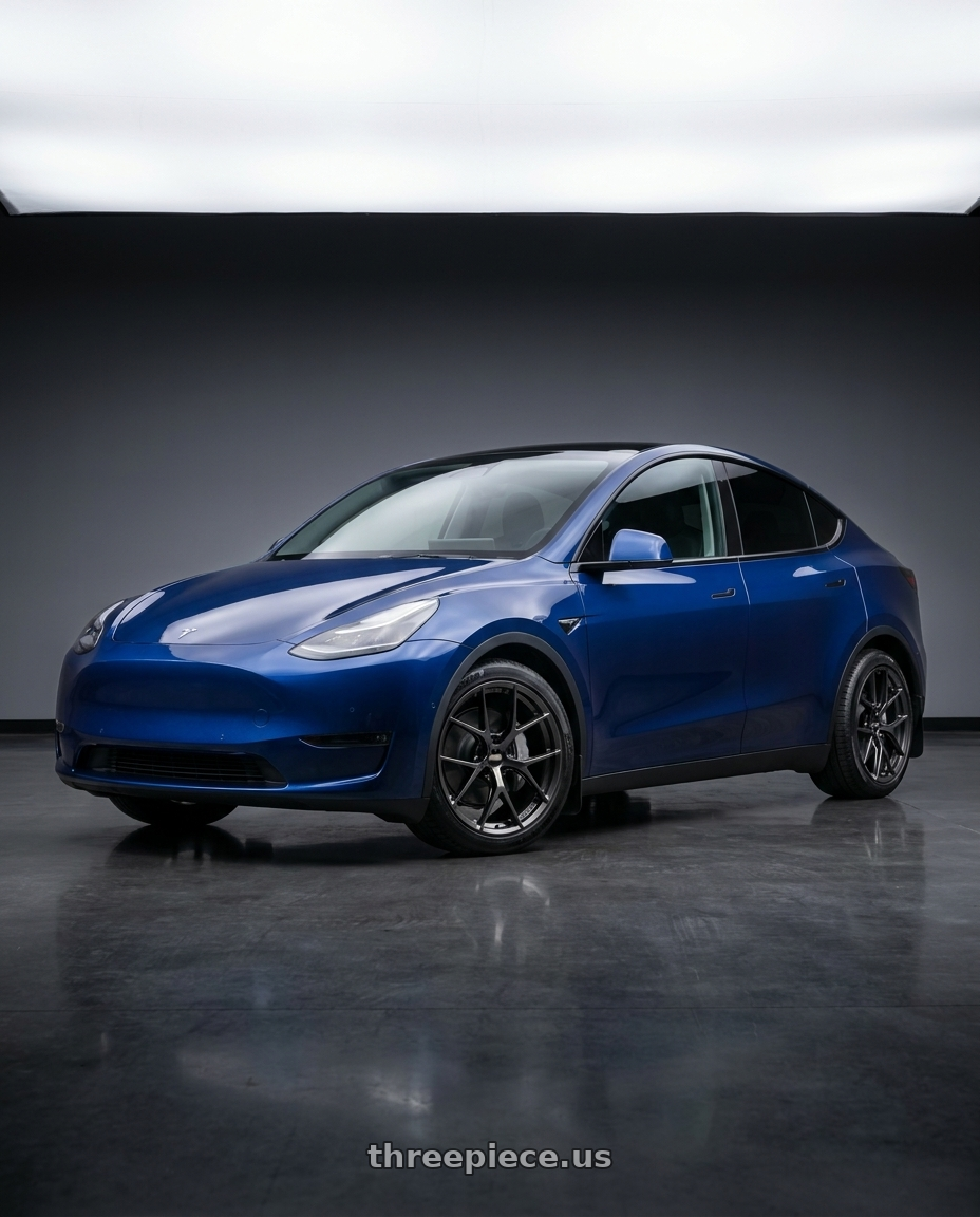 2023 Tesla Model Y with BBS FI-R CL 20x9.0+52 Diamond Black wheels