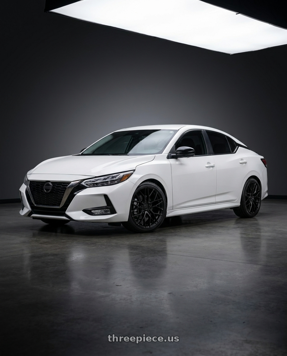 2023 nissan sentra with KATANA RACING KR01 5x108 17x7.5 +40 Matte Black wheels