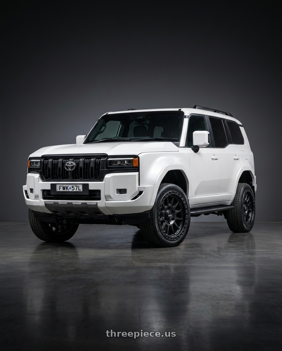2026 toyota land cruiser with MVX OFFROAD VX12 5X127 17x9 -12 Matte Black wheels