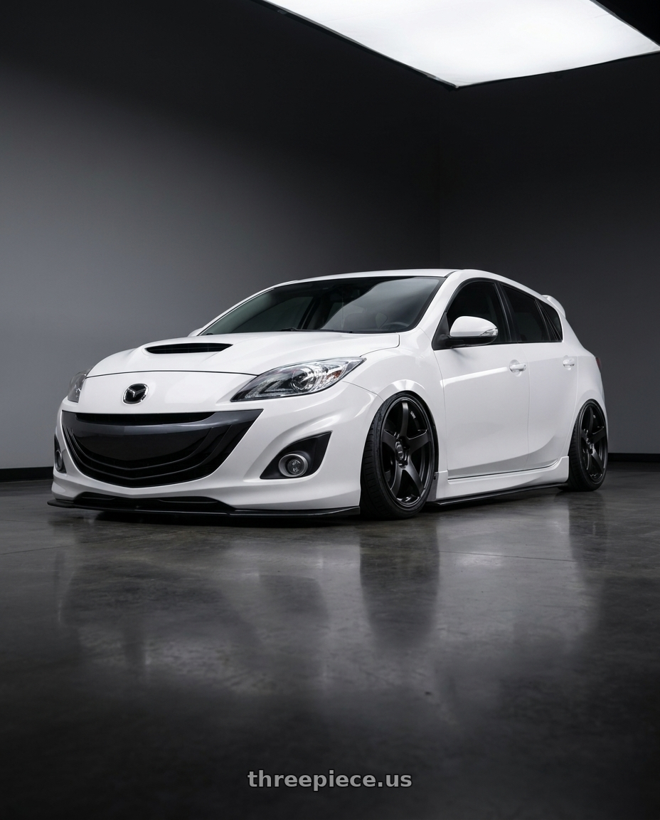 2012 Mazda Mazdaspeed3 with Ssr Gtv01 5x114.3 18x8+35  FLAT BLACK wheels