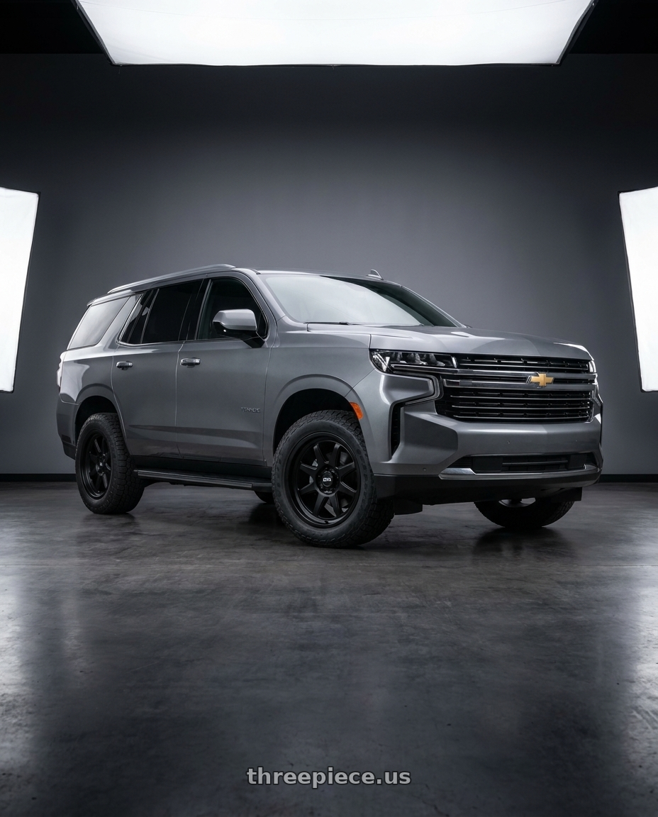 2021 Chevrolet Tahoe LS with Ion Type 143 6x139.7 20x9+18 Matte Black wheels