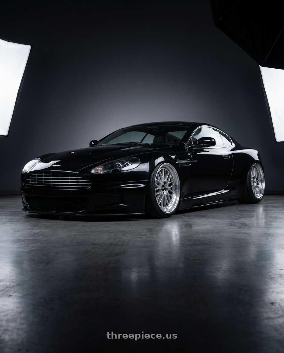 2009 Aston Martin DBS Black with BBS LM 5x114.3 17x7.5+38 Diamond Silver wheels