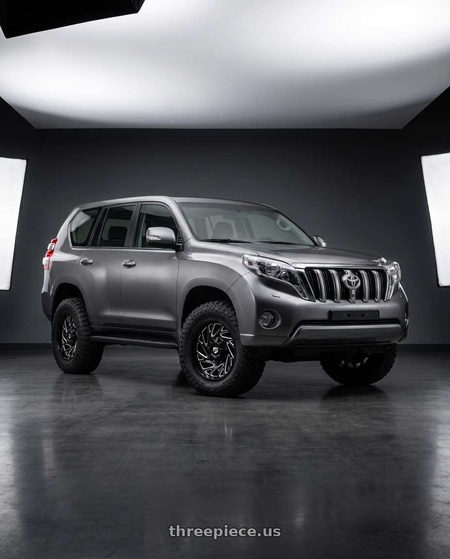 2017 Toyota Land Cruiser Prado 150 with Gear Off Road 769BM 5x114.3/5x127 20x9 +0 Gloss Black Milled wheels