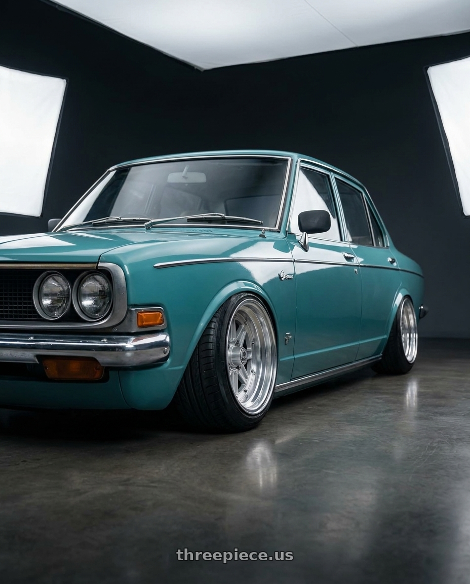 1973 Toyota Corona with Speed Star Mk-III 4x100 13X8.5+-9  Silver wheels