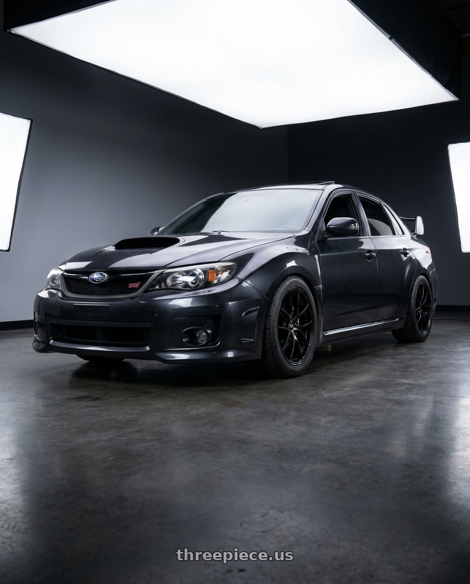 2013 Subaru STI with BBS RI-A 5x120 18x10.5+25 Diamond Black wheels