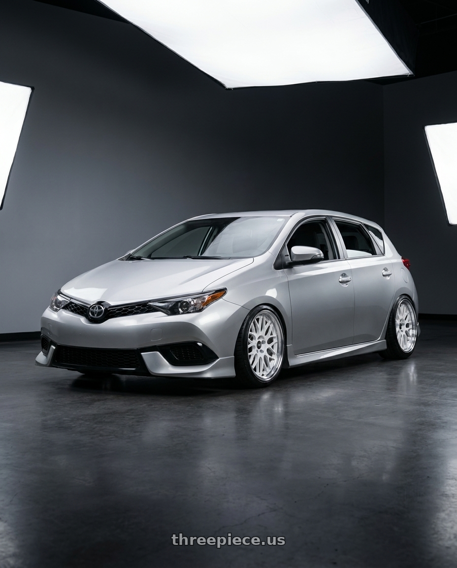 2016 Scion iM with ESR Wheels APEX SERIES APX01 5x100 18x8.5 +35 Gloss White wheels